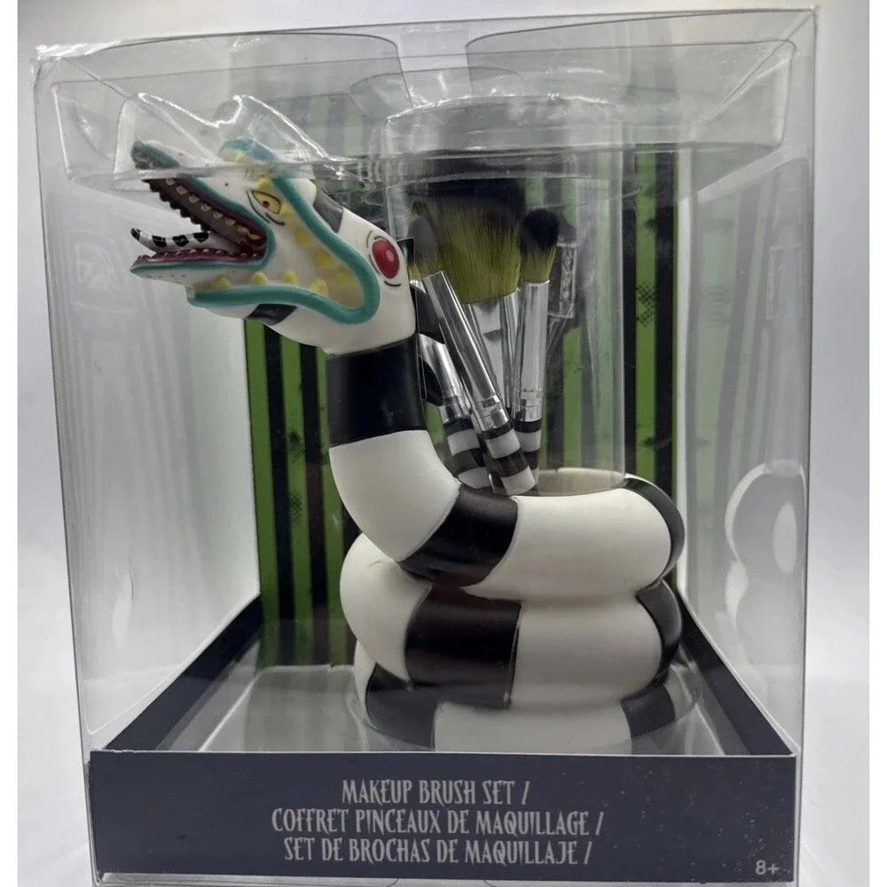 NIB Loungefly Beetlejuice Sandworm Makeup Brush Holder Cup Halloween Tim Burton